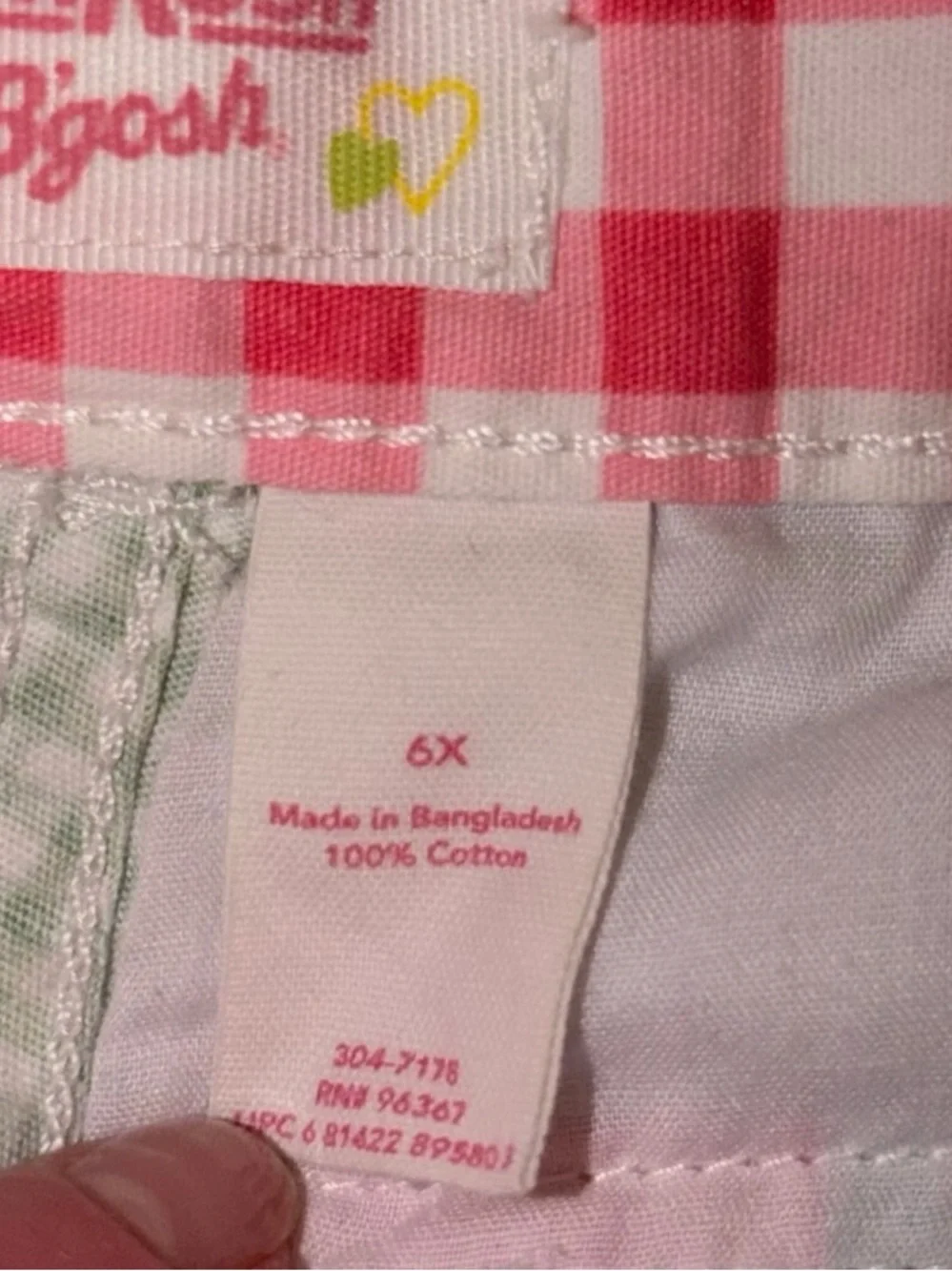 EUC OshKosh B’gosh Patchwork Gingham Shorts Girls 6X Cottagecore Summer Resort